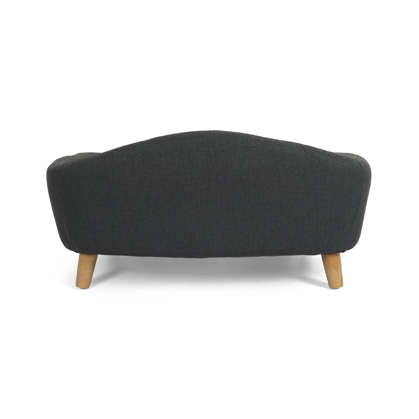Mid-Century Modern Raised Dog Bed with Birch Legs — Dark Gray