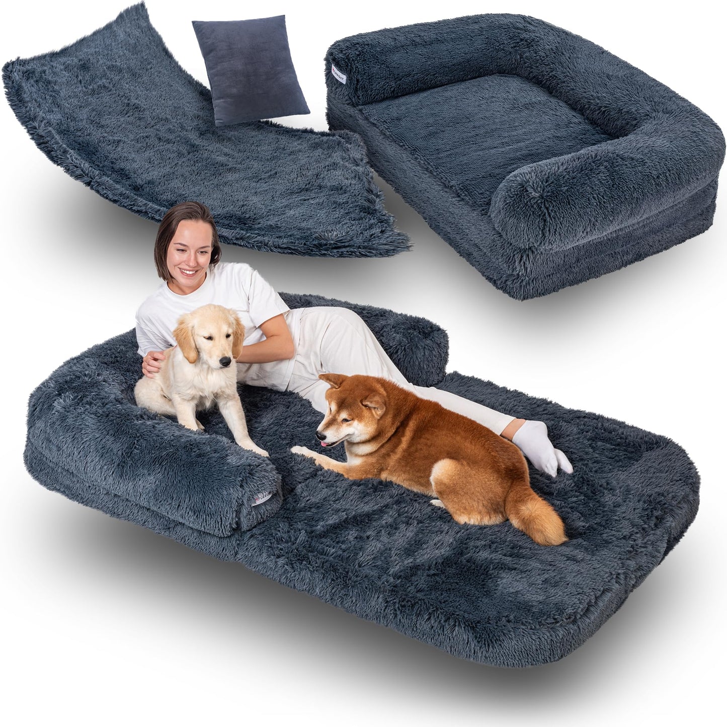Foldable Human-Size Dog Bed with Orthopedic Memory Foam