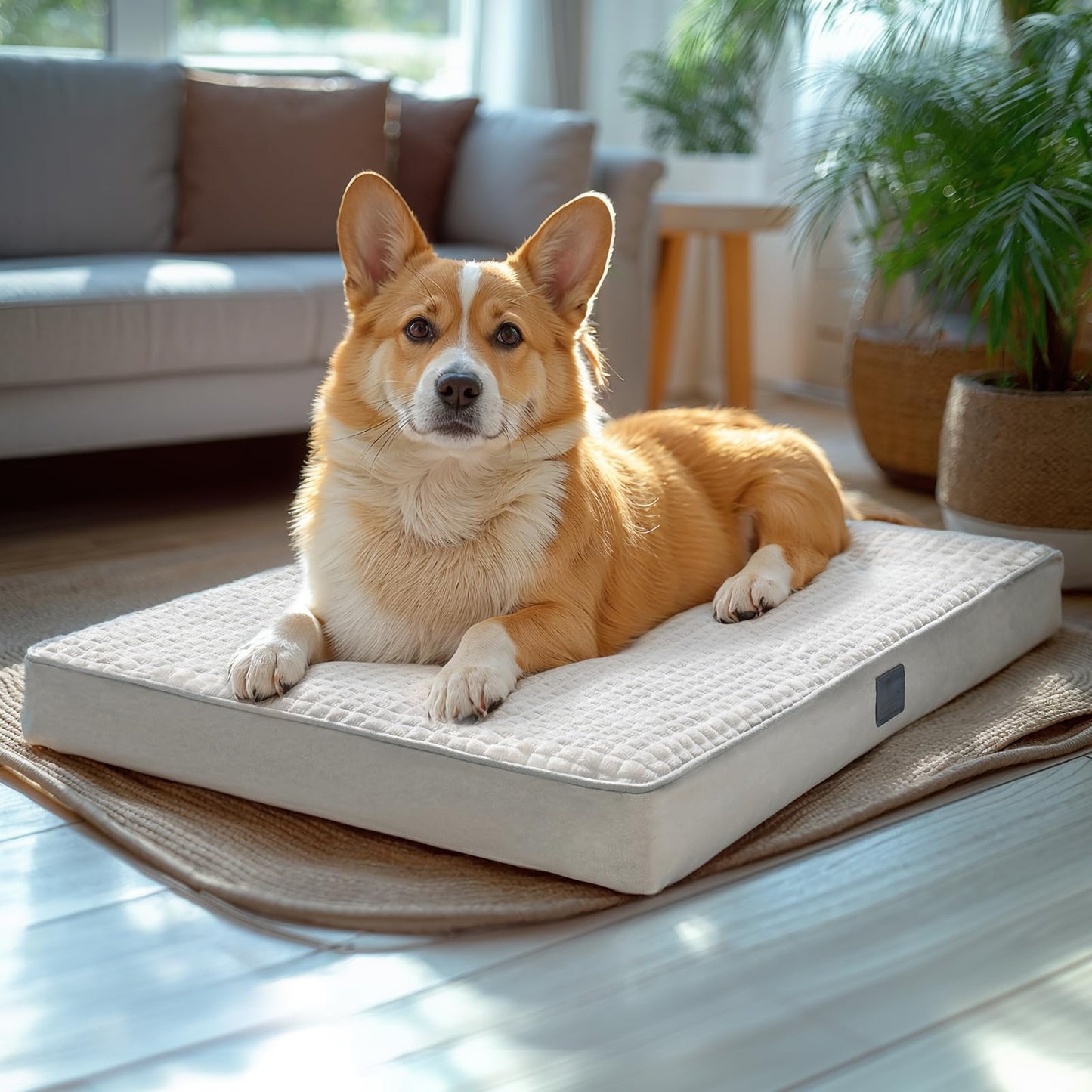 Plush Orthopedic Dog Bed with Washable Cover & Waterproof Liner