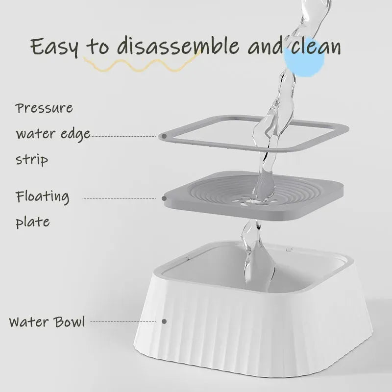 Floating Pet Water Bowl — No-Splash, Anti-Tip (1.3 L)