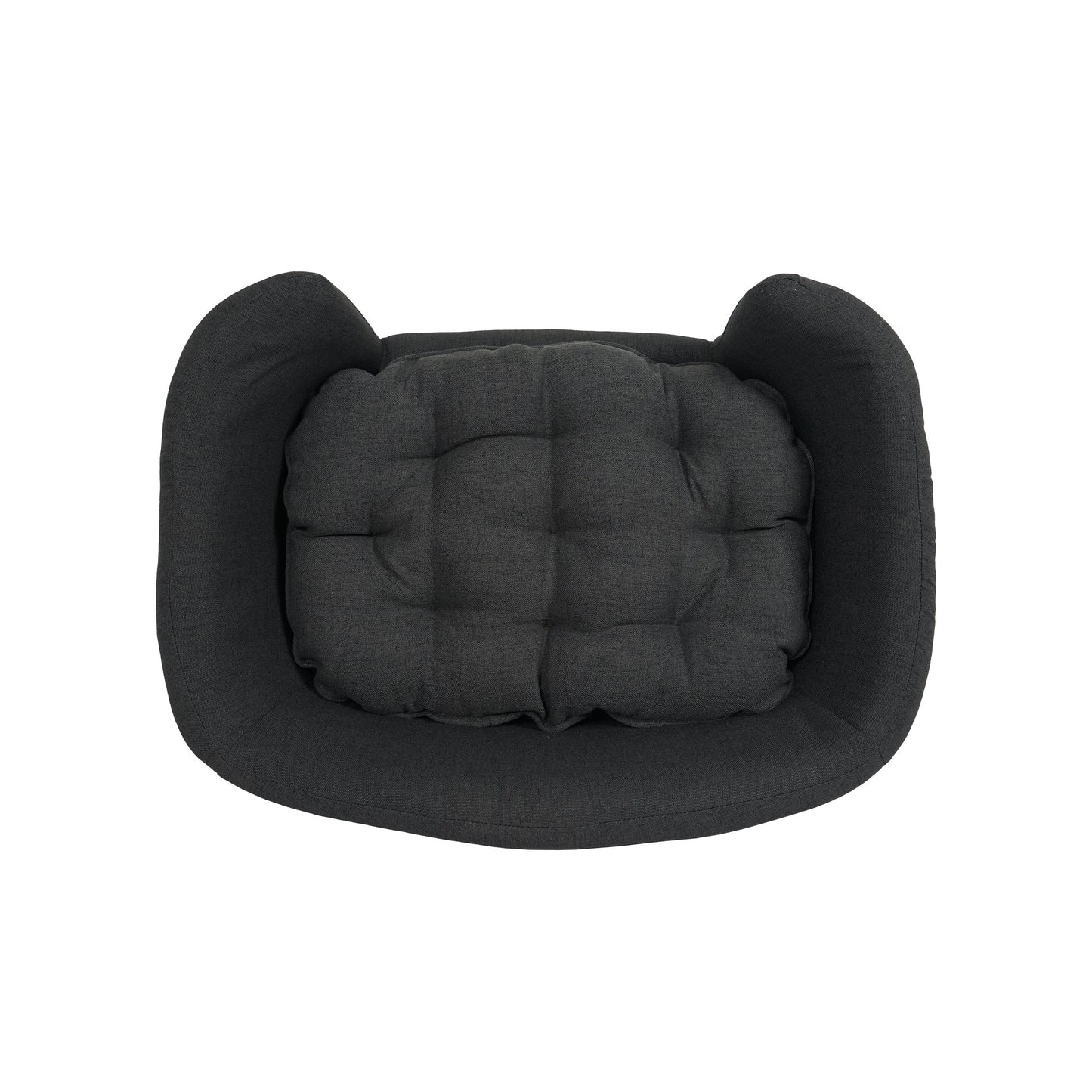 Mid-Century Modern Raised Dog Bed with Birch Legs — Dark Gray