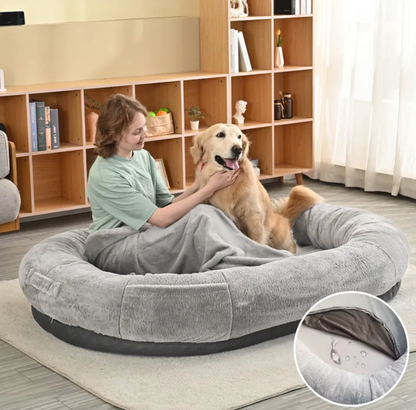 Oversized Human & Dog Bed for Shared Lounging