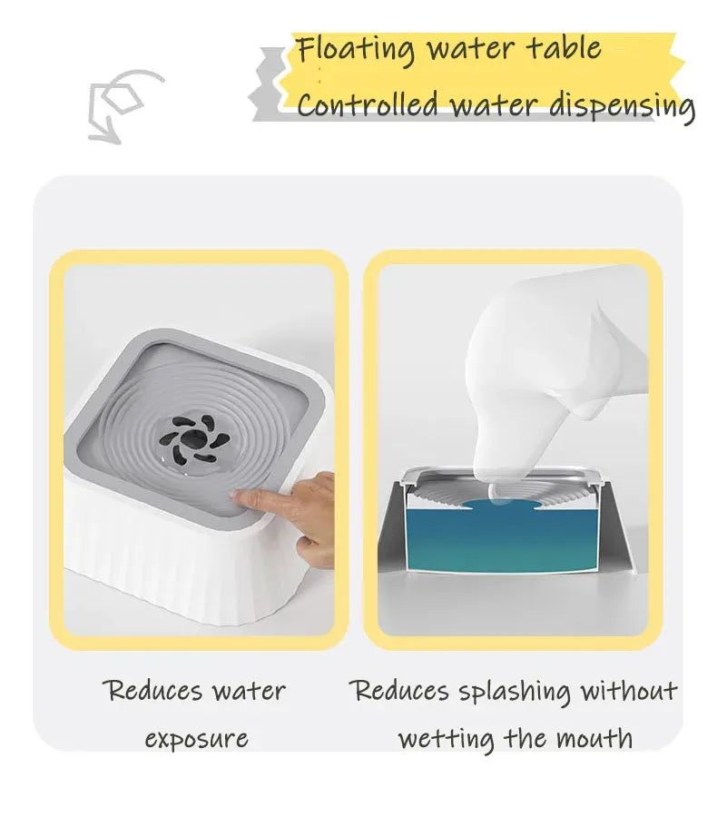 Floating Pet Water Bowl — No-Splash, Anti-Tip (1.3 L)